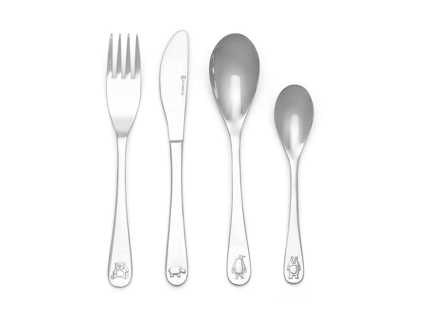 Children's cutlery Wildlife, 4-piece, stainless steel