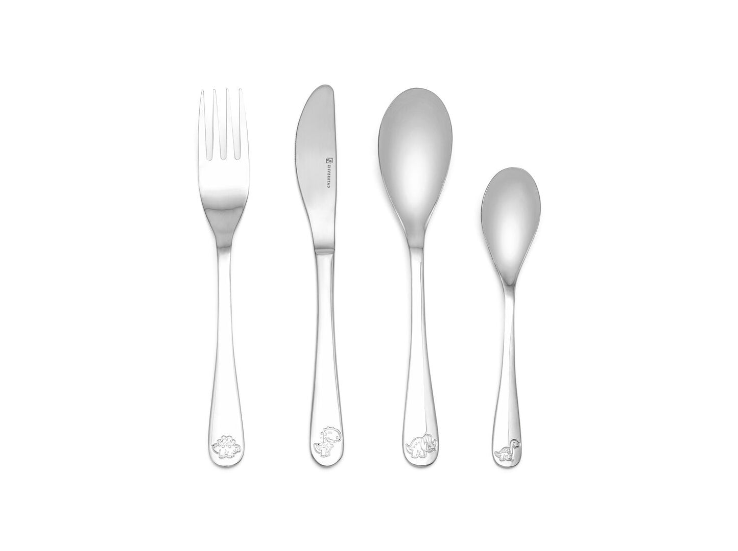 Children's cutlery Dino's, 4-piece, stainless steel 18/10