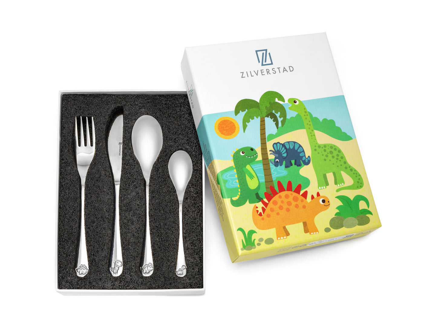 Children's cutlery Dino's, 4-piece, stainless steel 18/10