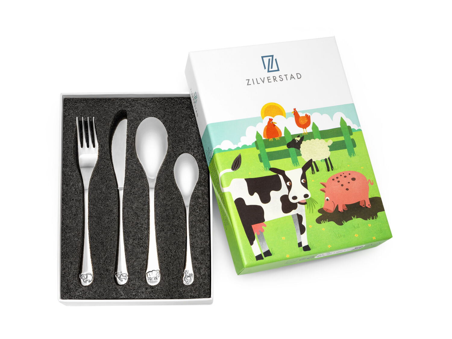 Children's cutlery Farm Animals, 4-piece, stainless steel 18/10