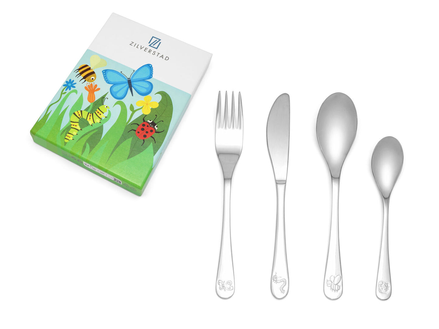 Children's cutlery Nature Friends, 4-piece, stainless steel 18/10