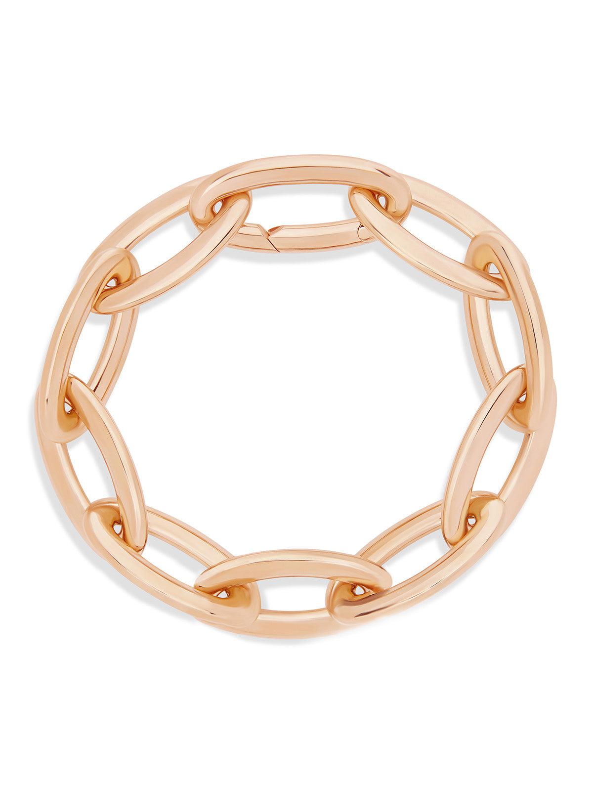 Roségouden schakelarmband "libera icon".