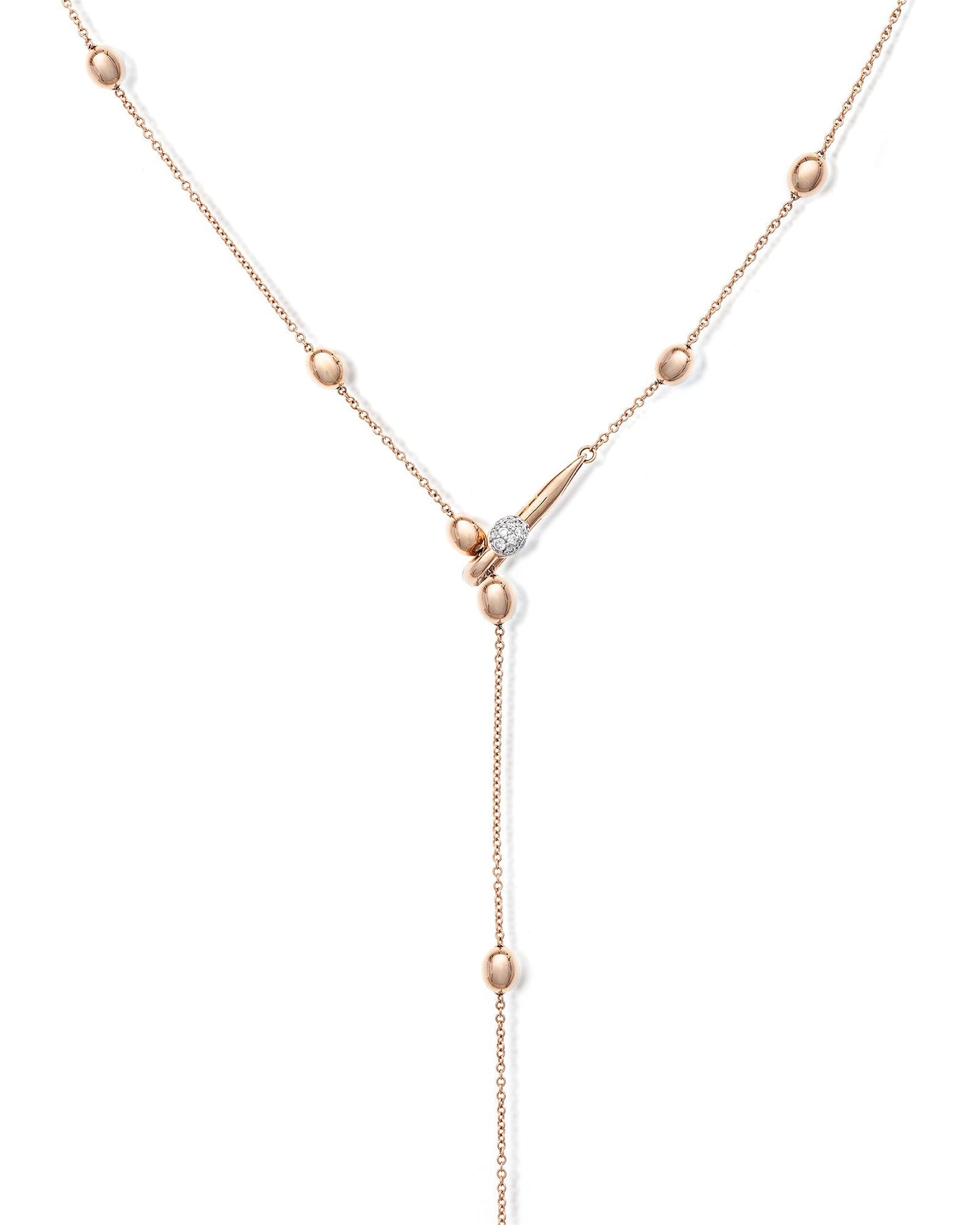 "Soffio" ketting van roségoud en diamanten