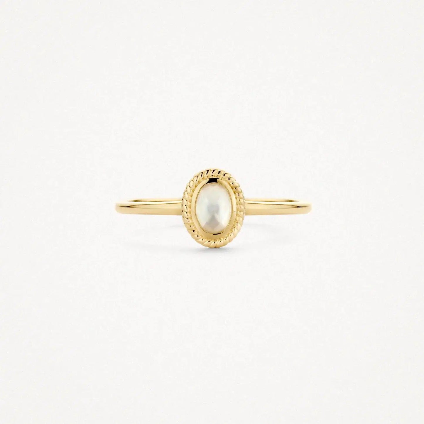 Blush Ring 1239 Ymq Geel Goud Met Doublette Van Mother Of Pearl Met Rock Crystal (14k)