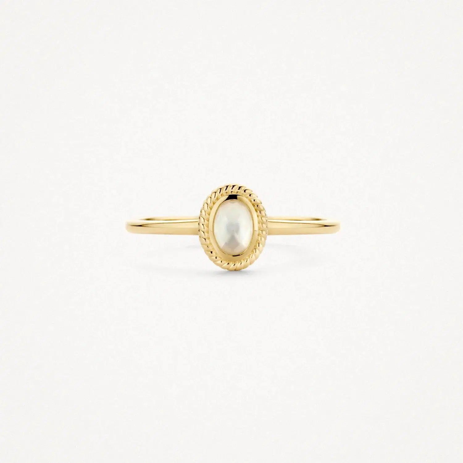 Blush Ring 1239 Ymq Geel Goud Met Doublette Van Mother Of Pearl Met Rock Crystal (14k)