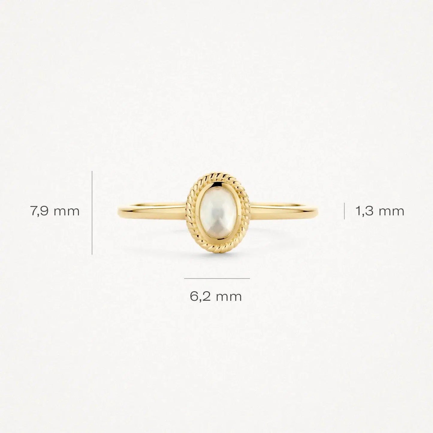 Blush Ring 1239 Ymq Geel Goud Met Doublette Van Mother Of Pearl Met Rock Crystal (14k)