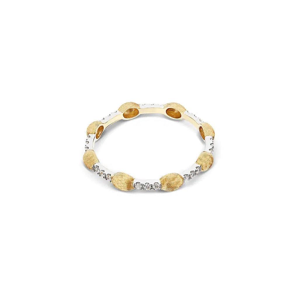DANCING "ÉLITE" DIAMONDS BARS AND GOLD BOULES RING - Brunott Juwelier