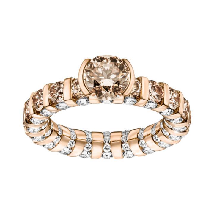 SCHAFFRATH PARADOXAL RING 18 K ROSÉGOUD - 1,01 CT B TLB VS2 - 17/2,01 CT TLB VS - 90/1,58 CT G/VS