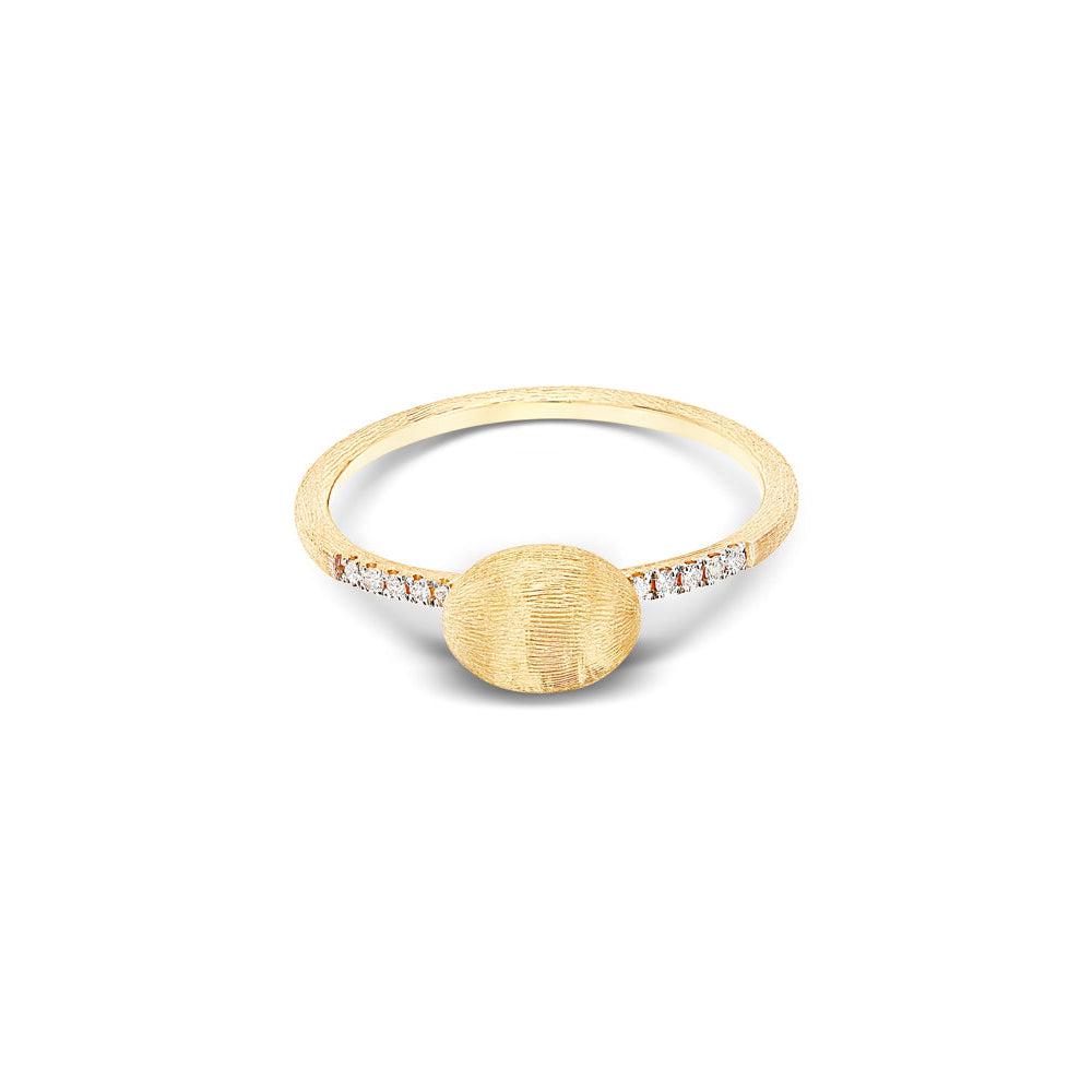 DANCING "ÉLITE" SMALL GOLD BOULE AND DIAMONDS PAVÉ RING (SMALL)