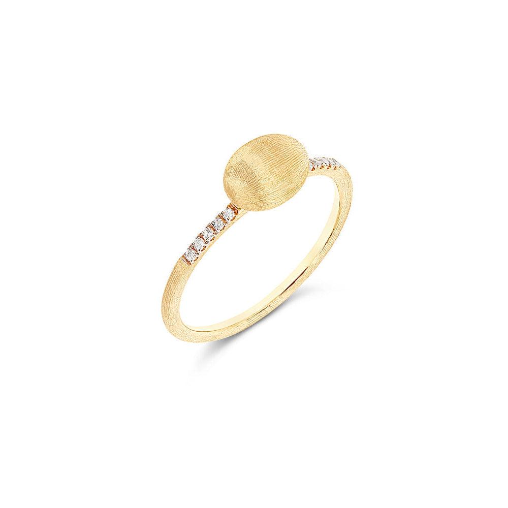 DANCING "ÉLITE" SMALL GOLD BOULE AND DIAMONDS PAVÉ RING (SMALL)