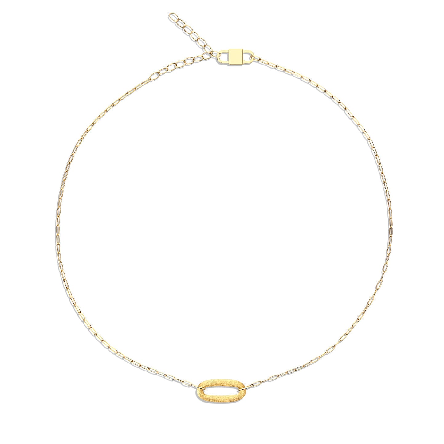 "Libera" Gold Oval Ring Necklace