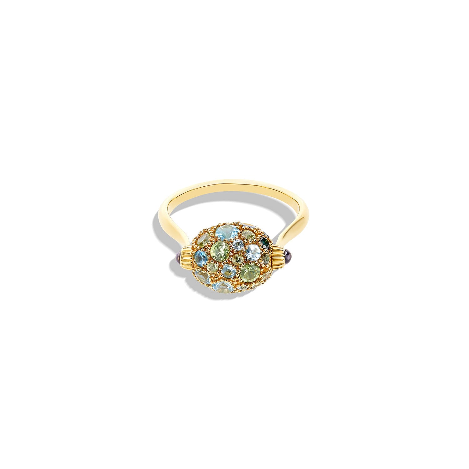 DANCING "REVERSE" GOLD DOUBLE-FACE RING (SMALL)