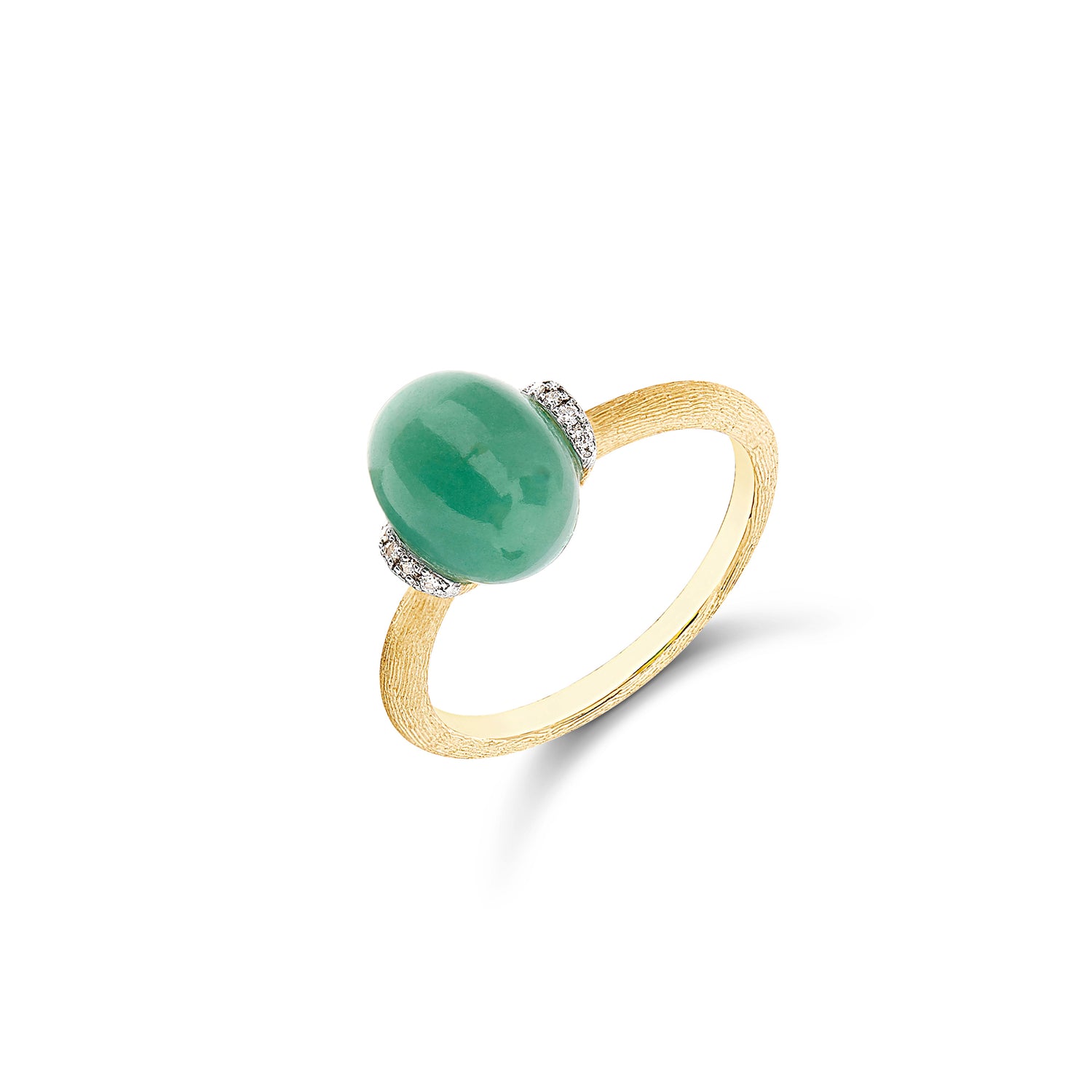 Draad compromis Omgekeerd AMAZONIA "AMULETS" GOLD, DIAMONDS AND GREEN AVENTURINE RING (SMALL)