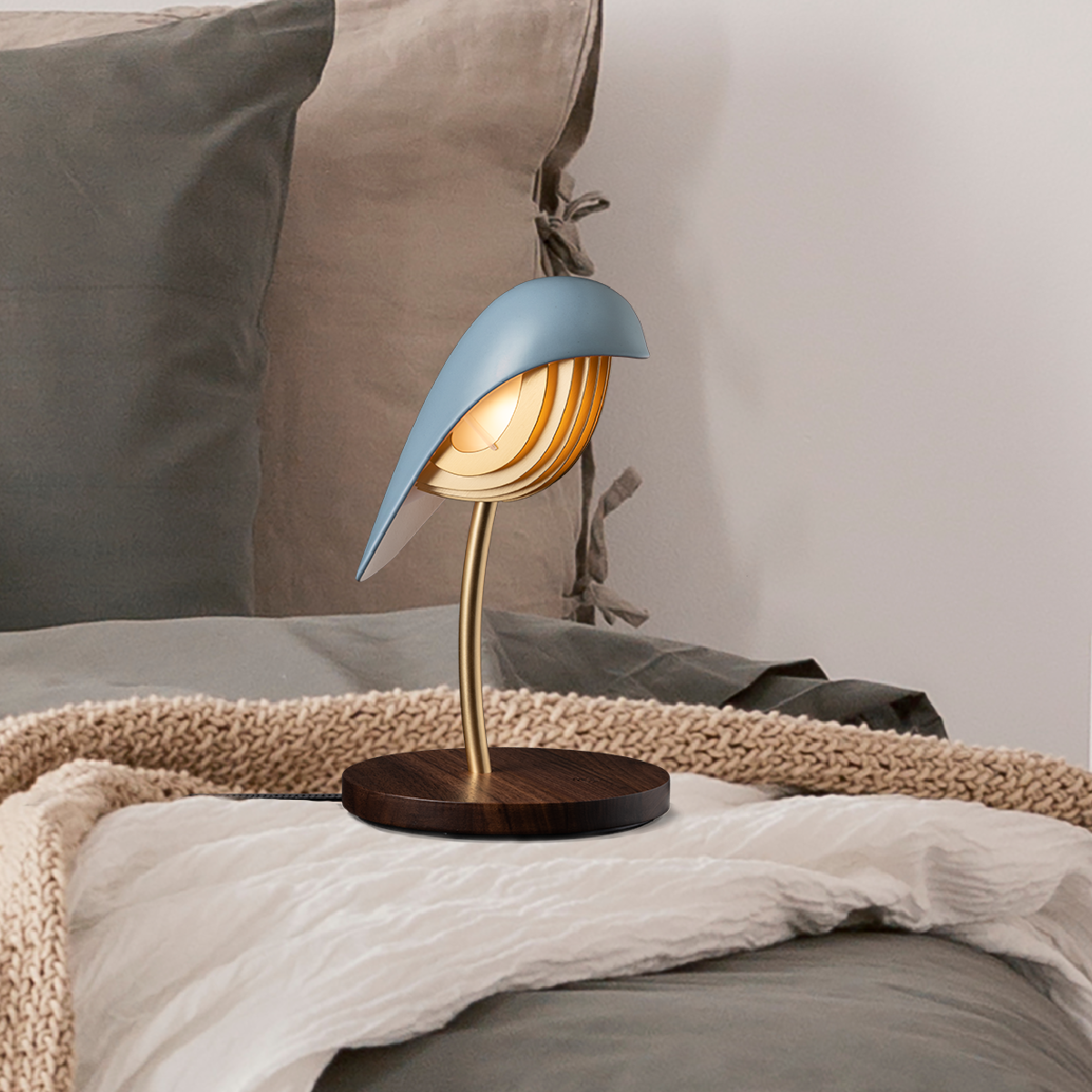 Bird Lamp - Indigo Blue