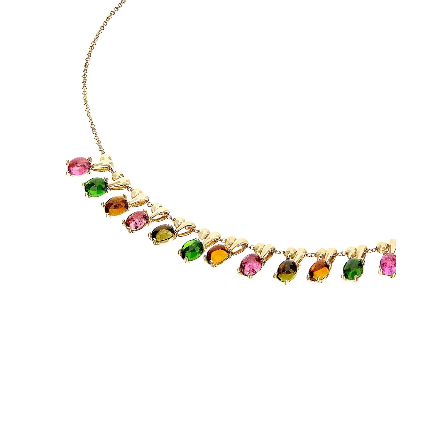 "TOURMALINES" GOLD TOURMALINE COLORFUL COLLAR NECKLACE