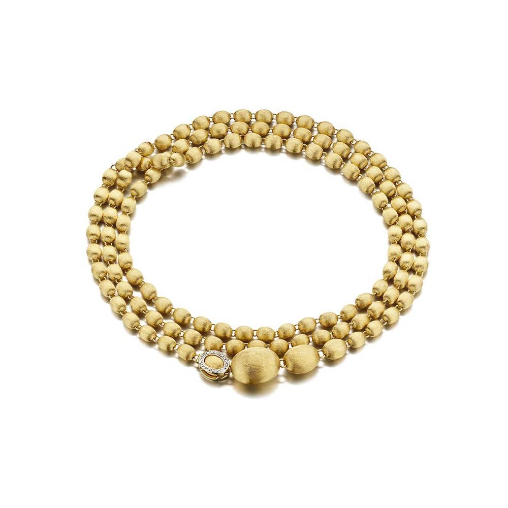 DANCING "IVY" GOLD BOULES AND DIAMONDS CONVERTIBLE NECKLACE (LARGE)