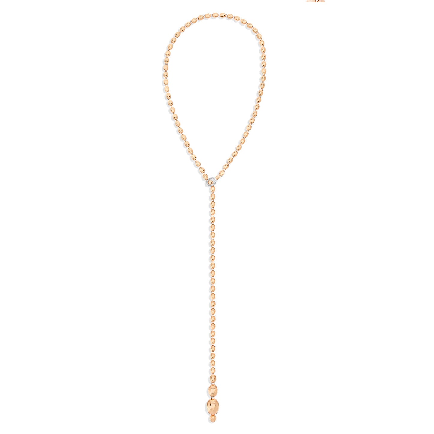 SUNSET "IVY" ROSE GOLD BOULES AND DIAMONDS ICONIC CONVERTIBLE NECKLACE