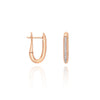 SUNSET LIBERA SMALL ROSE GOLD SQUARE HOOP EARRINGS WITH DIAMONDS