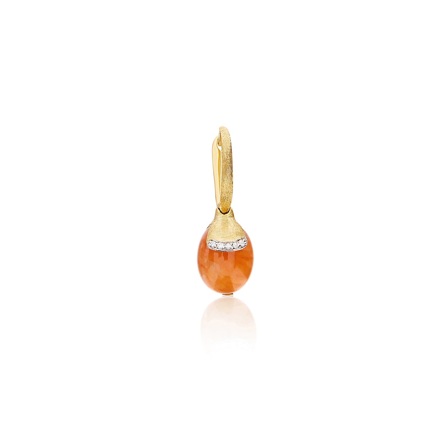 PETRA "AMULETS" CILIEGINE GOLD AND ORANGE AVENTURINE EARRINGS WITH DIAMONDS (SMALL)