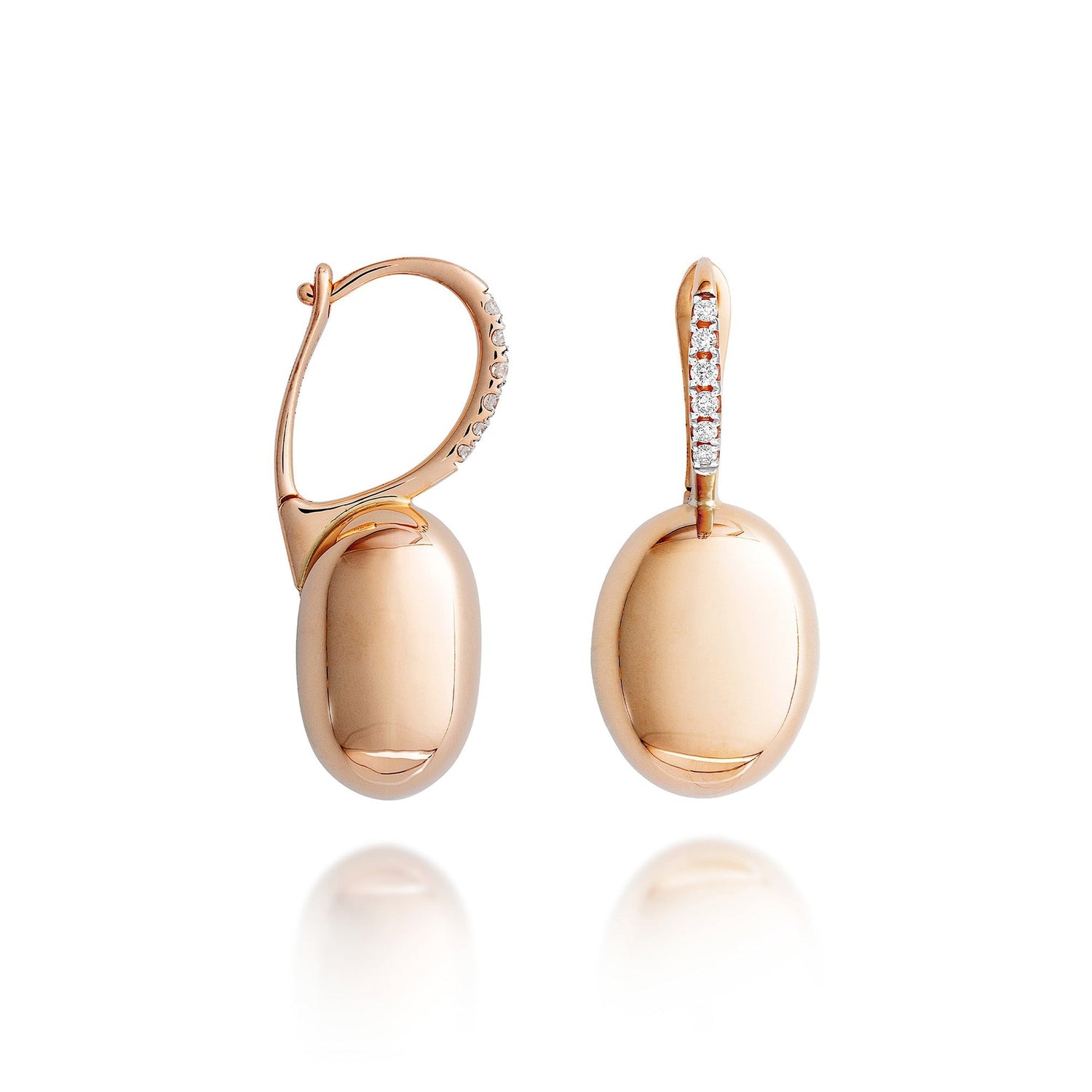 SUNSET "CILIEGINE" ROSE GOLD BOULES AND DIAMONDS DETAILS EARRINGS (MEDIUM)
