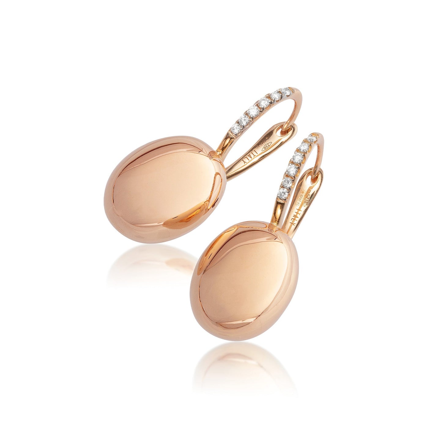 SUNSET "CILIEGINE" ROSE GOLD BOULES AND DIAMONDS DETAILS EARRINGS (MEDIUM)