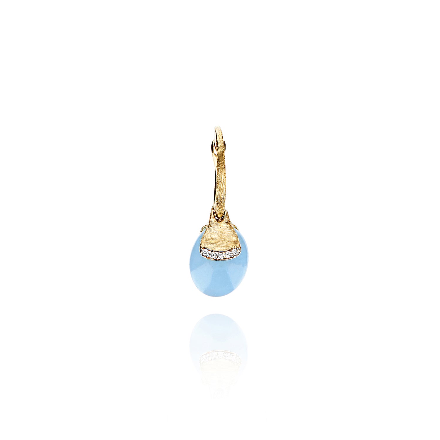 AZURE "AMULETS" CILIEGINE GOLD AND AQUAMARINE EARRINGS WITH DIAMONDS (SMALL)