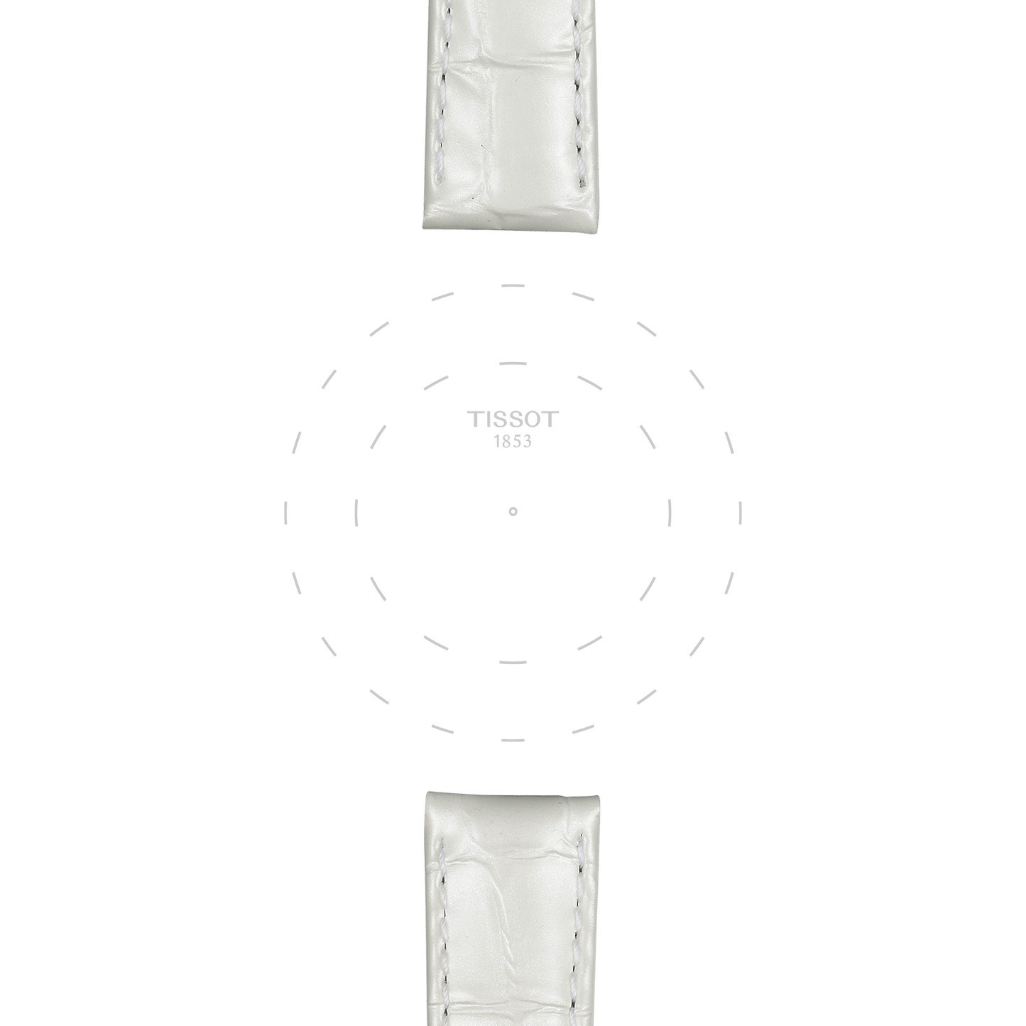 Originele witte leren Tissot-band, aanzet 16mm