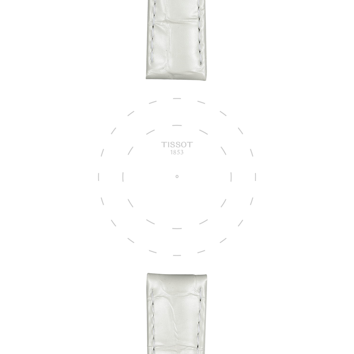 Originele witte leren Tissot-band, aanzet 16mm