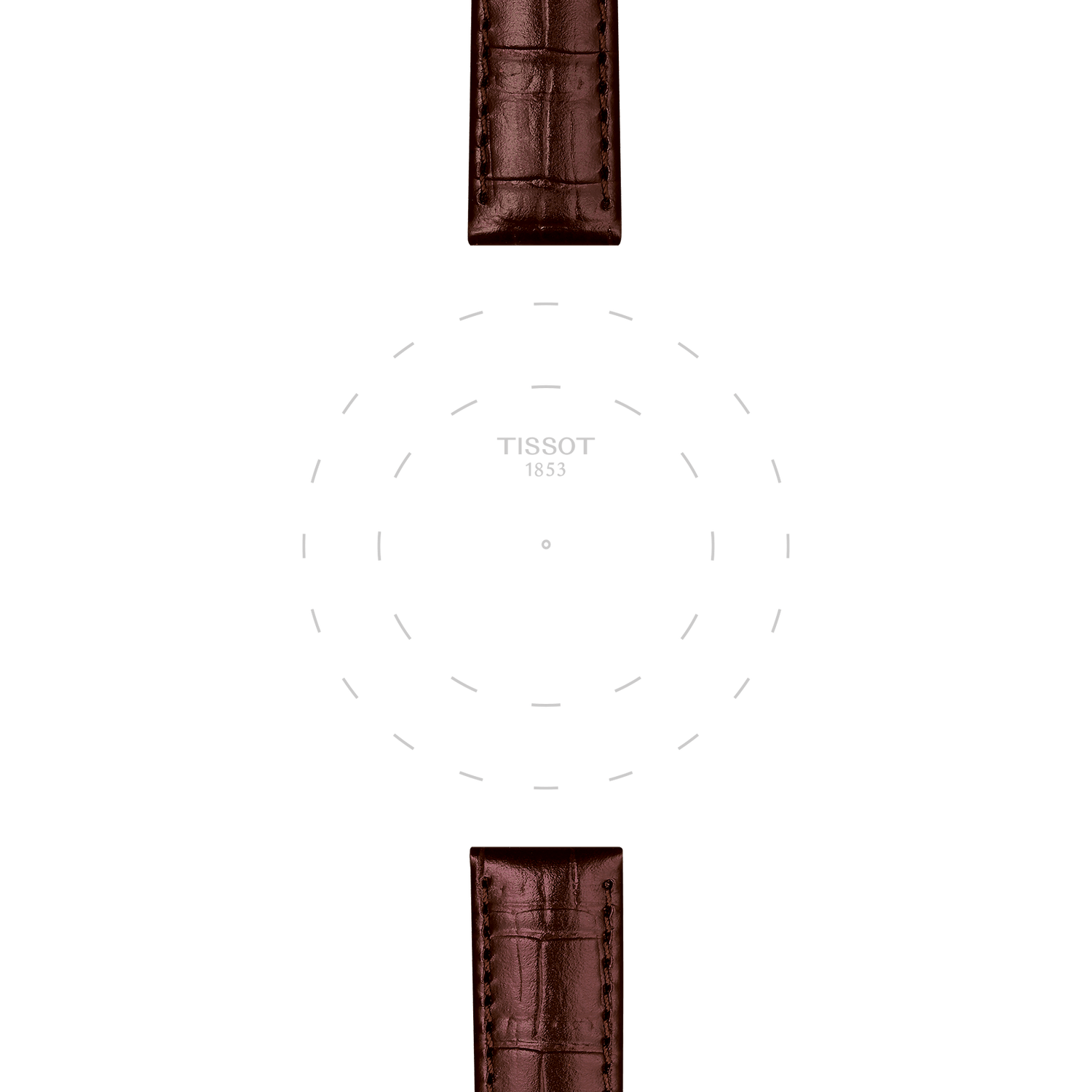 Originele bruine leren Tissot-band, aanzet 15mm