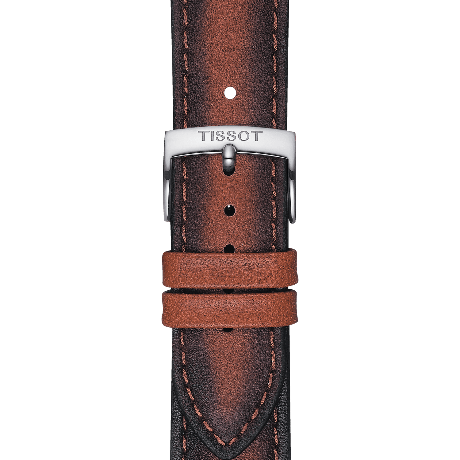 Originele bruine lederen Tissot-band, aanzet 20 mm