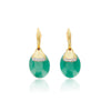 AMAZONIA "AMULETS" CILIEGINE GOLD AND GREEN AVENTURINE EARRINGS WITH DIAMONDS (LARGE)