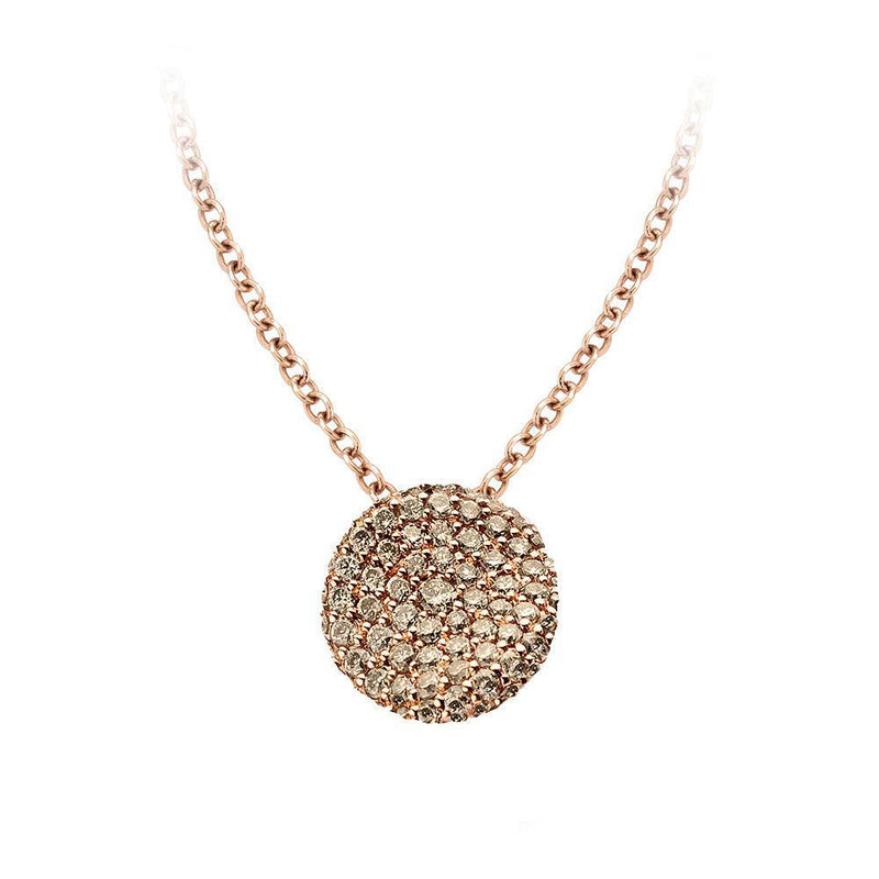 Bigli 23H64Rbrdia/45 Mini Waves - Pendant in pink gold with brown diamonds - 0,39ct - Brunott Juwelier