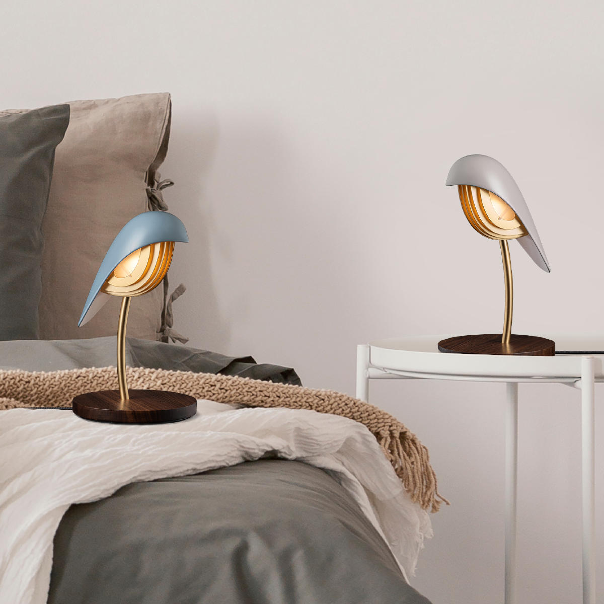 Bird Lamp - Indigo Blue