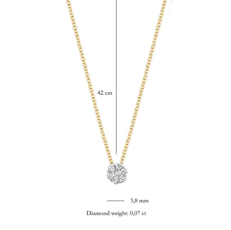 BLUSH DIAMONDS COLLIER 3602BDI 14 K GEEL EN WITGOUD - Brunott Juwelier
