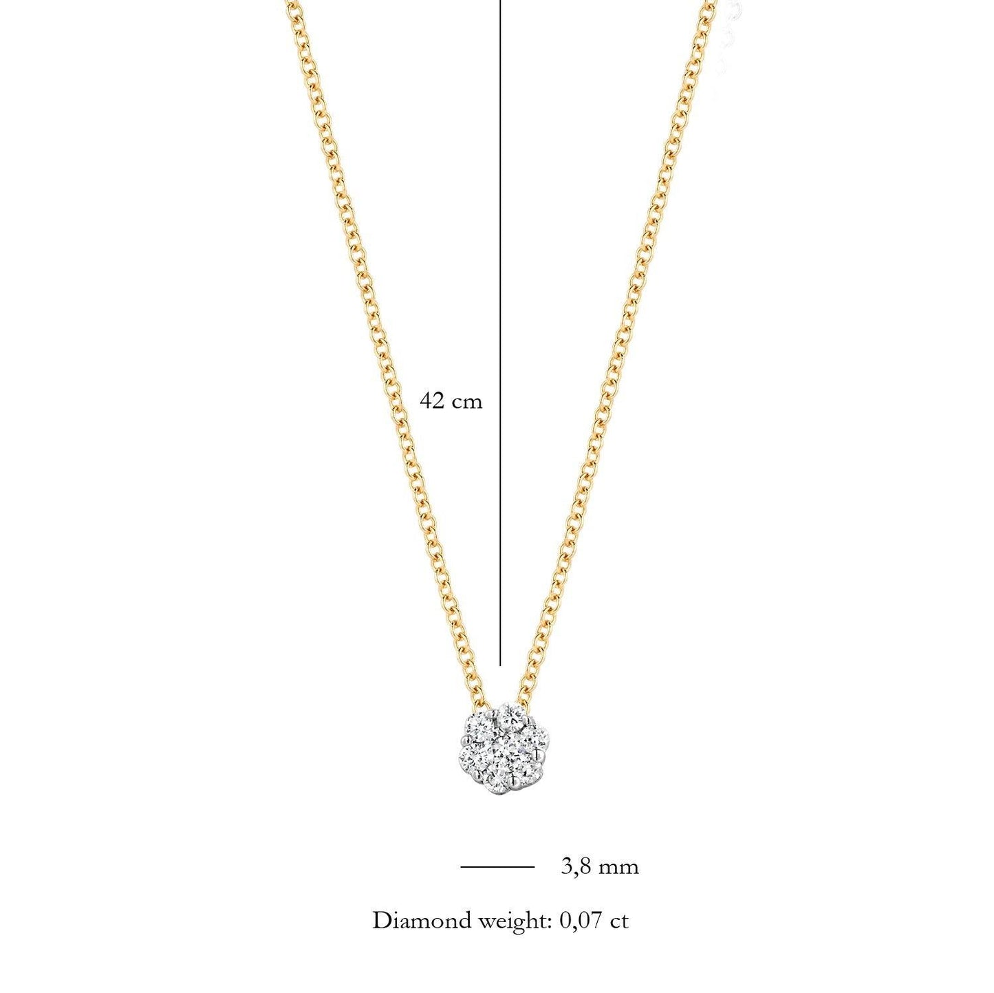 BLUSH DIAMONDS COLLIER 3603BDI 14 K GEEL EN WITGOUD - Brunott Juwelier