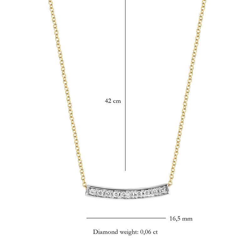 BLUSH DIAMONDS COLLIER 3605BDI 14 K GEEL EN WITGOUD - Brunott Juwelier