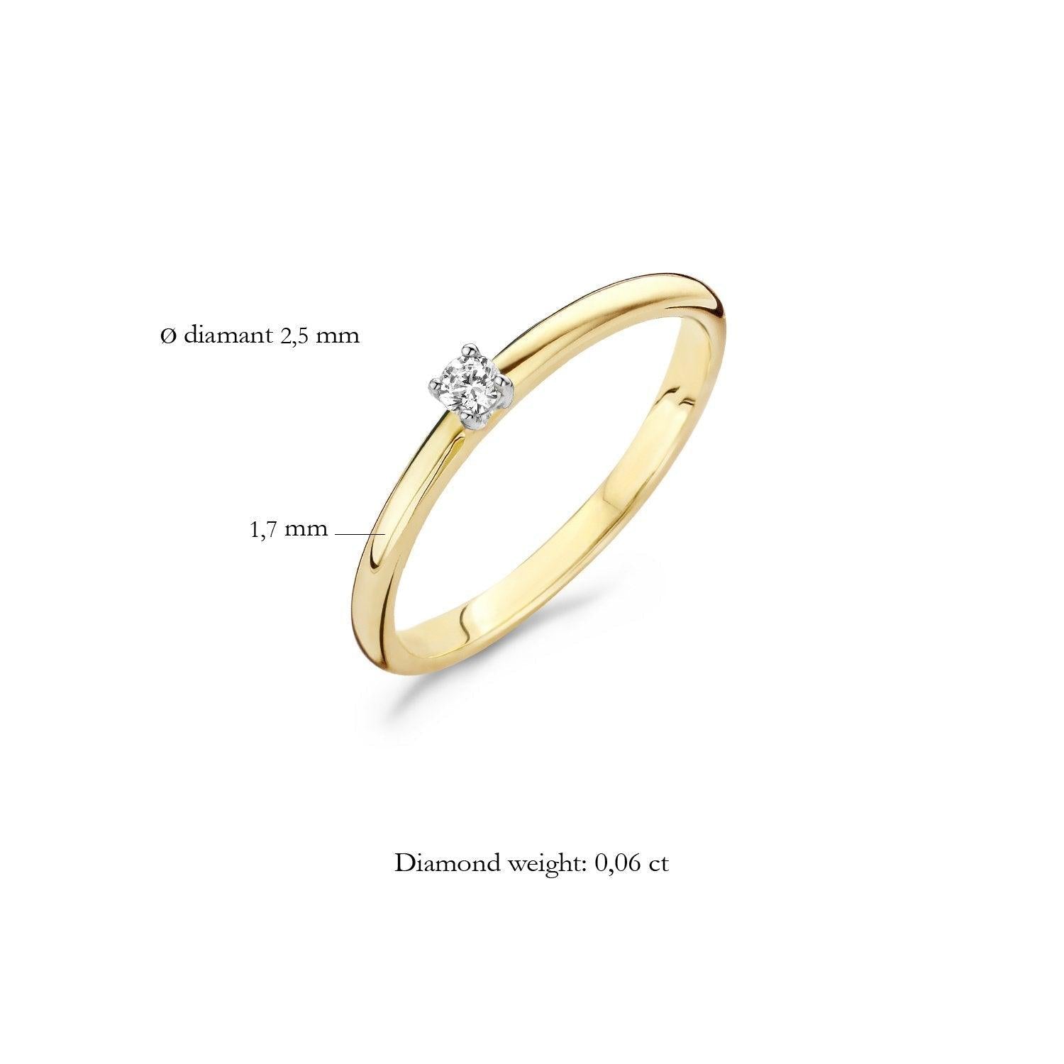BLUSH DIAMONDS RING 1601BDI 14 K GEEL EN WITGOUDEN - Brunott Juwelier