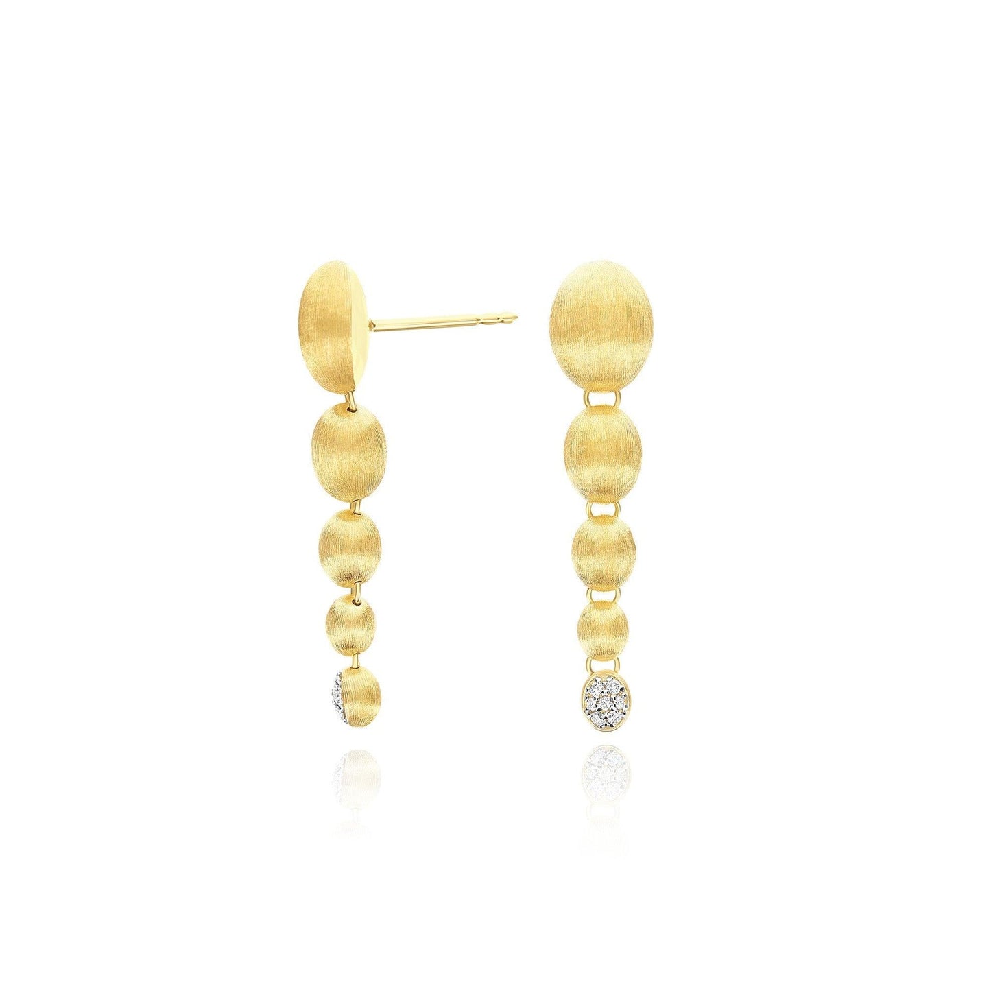 DANCING "NUVOLETTE" GOLD AND DIAMONDS CHARMING DROP EARRINGS