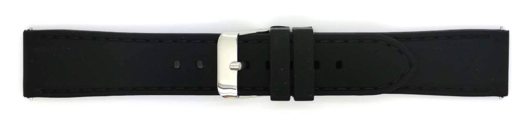 Horlogeband - BBS basic - Silicone - Zwart