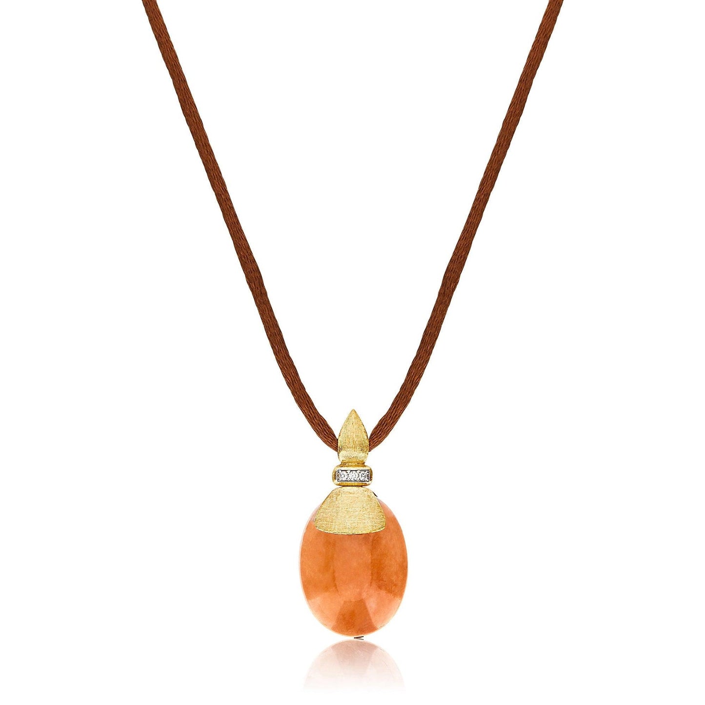 PETRA "AMULETS" GOLD, DIAMONDS AND ORANGE AVENTURINE PENDANT (LARGE)