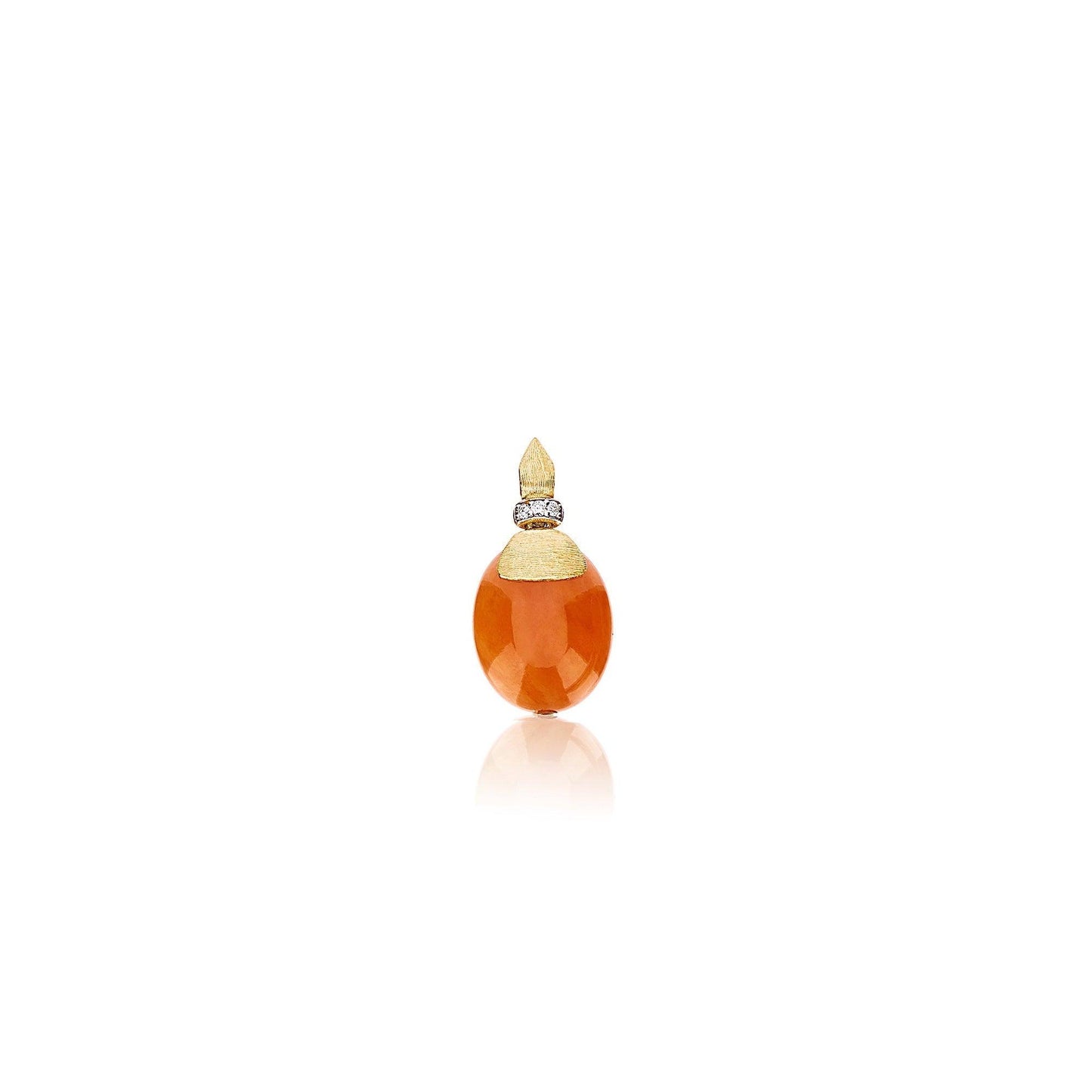 PETRA "AMULETS" GOLD, DIAMONDS AND ORANGE AVENTURINE PENDANT (MEDIUM)