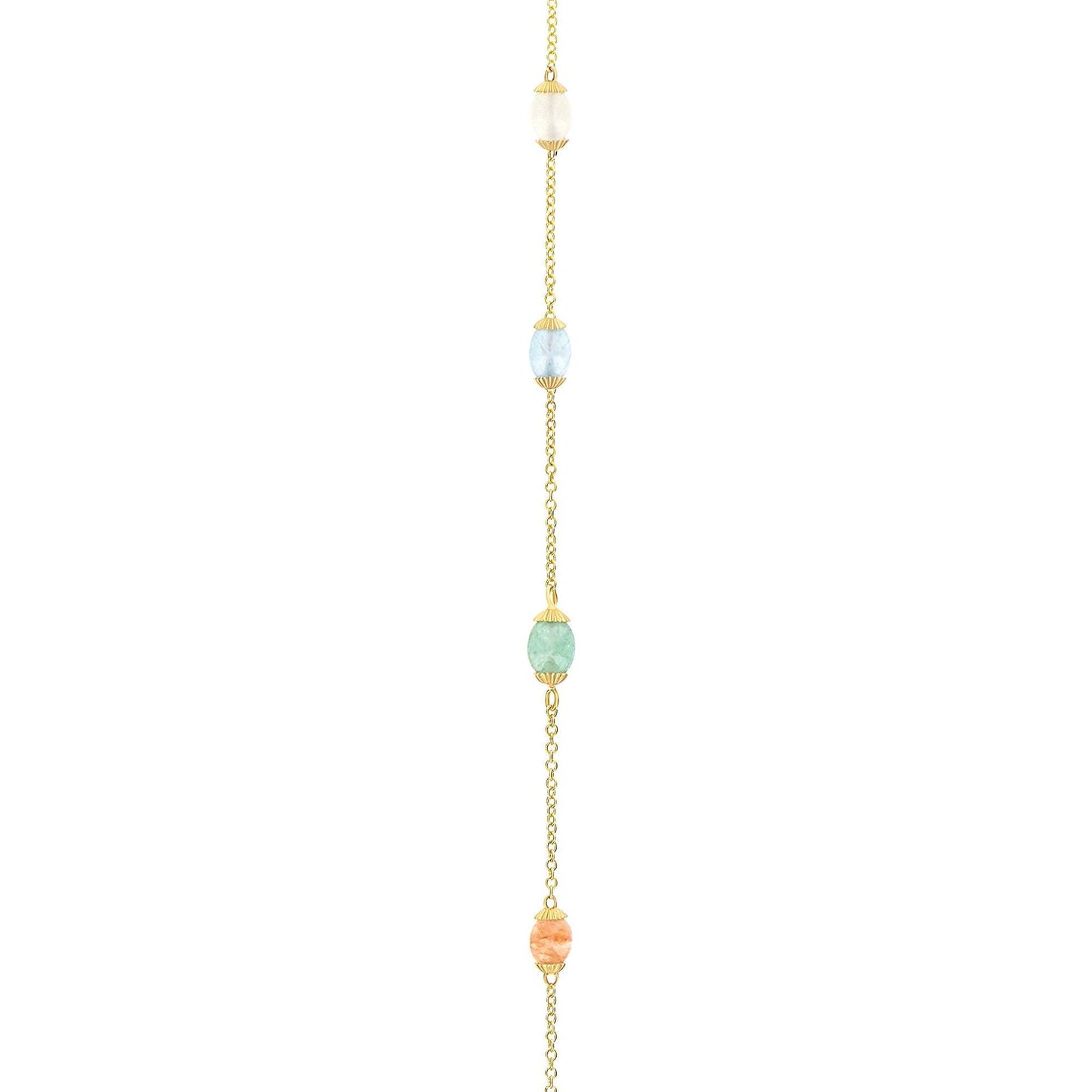 RAINBOW "AMULETS" GOLD AND NATURAL STONES NECKLACE (SMALL)