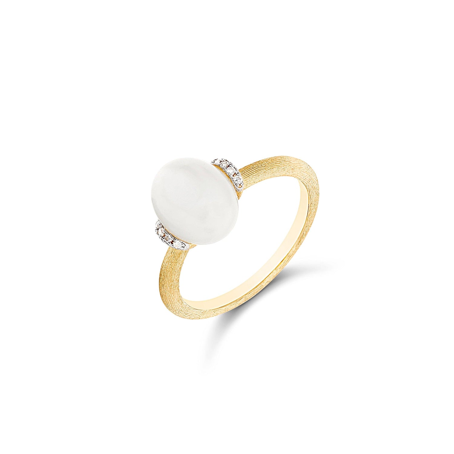 WHITE DESERT "AMULETS" GOLD, DIAMONDS AND MOONSTONE RING (SMALL) - Brunott Juwelier