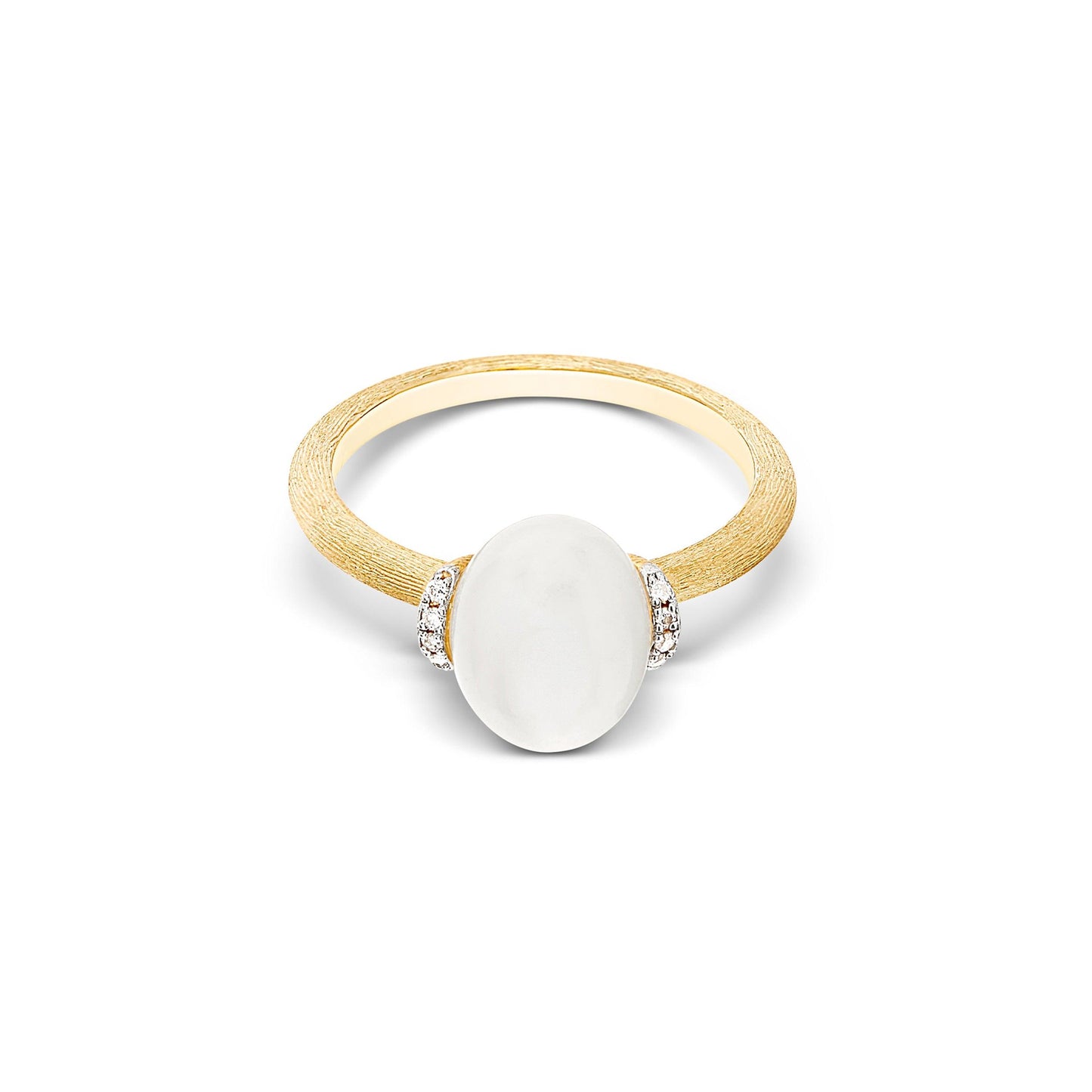 WHITE DESERT "AMULETS" GOLD, DIAMONDS AND MOONSTONE RING (SMALL) - Brunott Juwelier